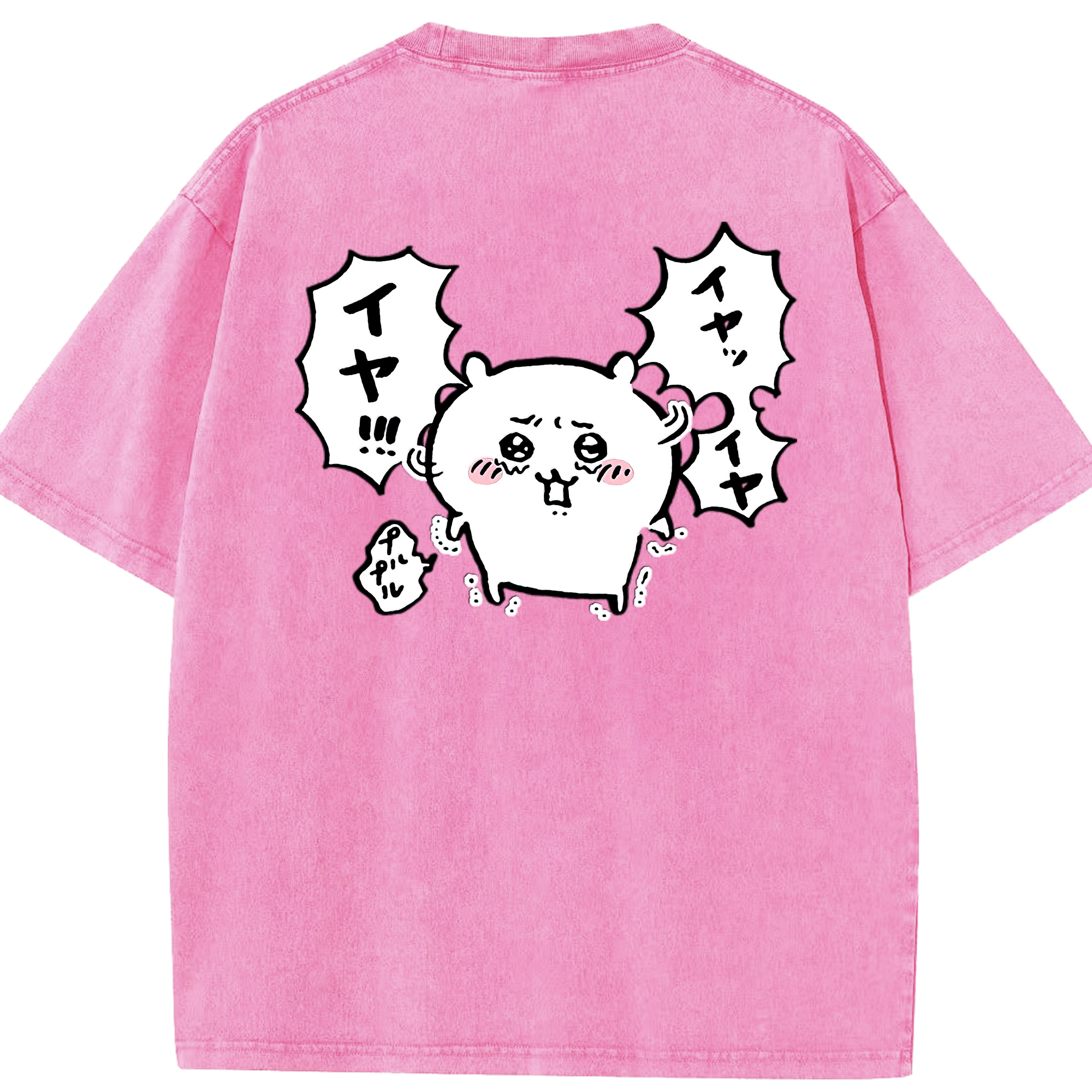 （画像用） ちいかわ ちいかわ Chii-kawa chiikawa 綿100% ヴィンテージ風 半袖Tシャツ（背面プリント）